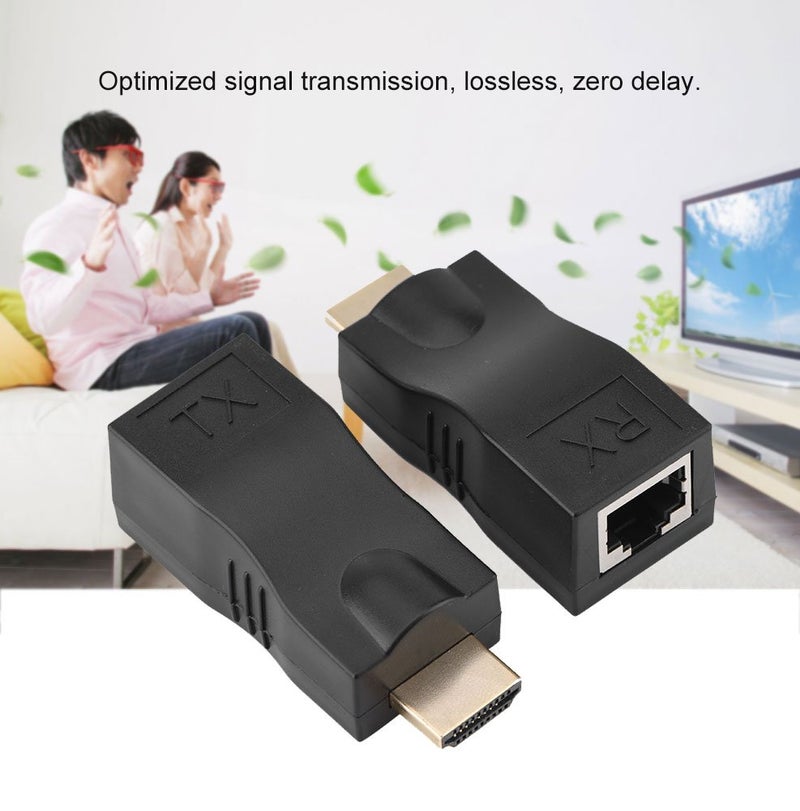 Zerone RJ45 to 1.4 Network Cable Extender, 30m Over Cat 5e/6 Ethernet LAN RJ45 Converter Repeater Support 3D 4K for HDTV STB - Image 4